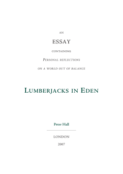 ESSAY LUMBERJACKS IN EDEN