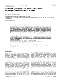 Increased glycolytic flux as an outcome of whole