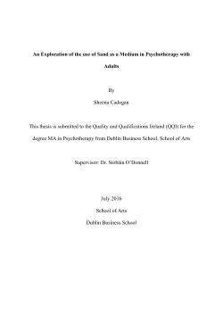 An Exploration of the use of Sand as a Medium in Psychotherapy