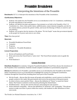 Preamble Breakdown - socialsciences dadeschools net