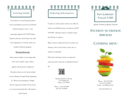 Catering Brochure - Student Nutrition Services