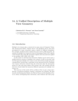 14. A Unified Description of Multiple View Geometry