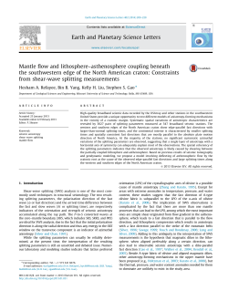 Mantle flow and lithosphere&ndash;asthenosphere coupling beneath the
