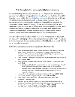 Anti-Slavery Collection Manuscript and Ephemera