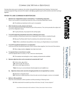 Comma Use Within a Sentence