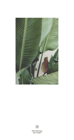 Discover our Spa menu