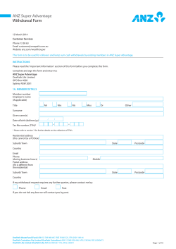 ANZ Super Advantage Withdrawal Form