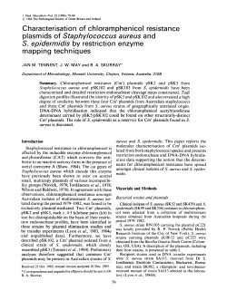 Characterisation of chloramphenicol resistance S. epidermidis by