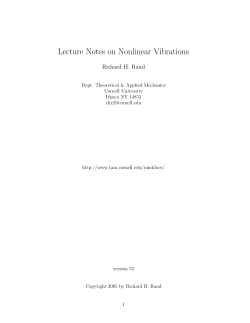 Lecture Notes on Nonlinear Vibrations - Richard H. Rand