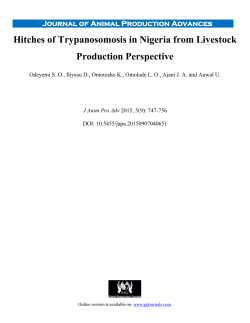 Hitches of Trypanosomosis in Nigeria from