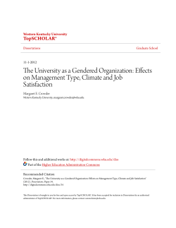 The University as a Gendered Organization: Effects