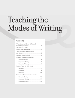 Teaching the Modes of Writing