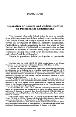 COMMENTS Separation of Powers and Judicial Service on