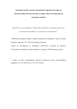 Antioxidant activity, ascorbic acid, phenolic compounds and sugars