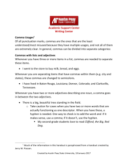 Comma Usages - Austin Peay State University