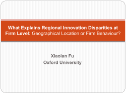 the geography of innovation in China and policy choices