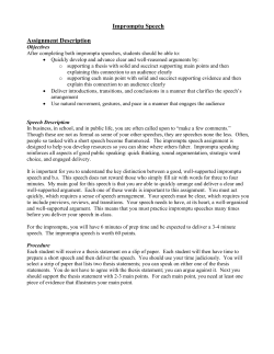 Impromptu Speech Assignment Description