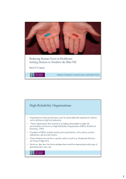 High Reliability Organisations