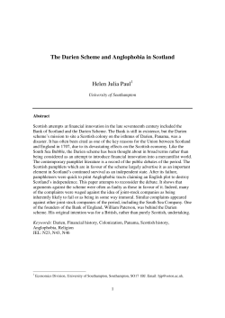 The Darien Scheme and Anglophobia in Scotland Helen Julia Paul