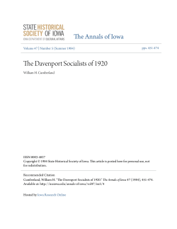 The Davenport Socialists of 1920