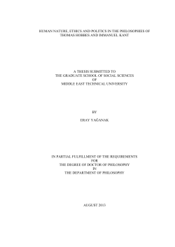 human nature, ethics and politics in the philosophies of thomas