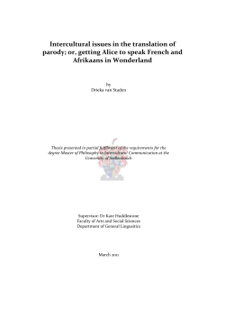 Intercultural issues in the translation of parody