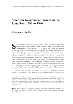 American Government Finance in the Long Run: 1790 to 1990