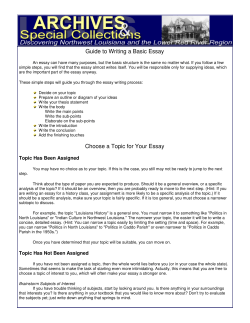 Guide to Writing a Basic Essay Choose a Topic for Your Essay