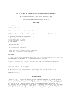 Fact Sheet No. 26, The Working Group on Arbitrary