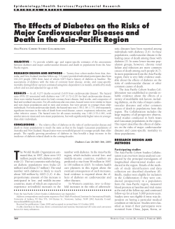 The Effects of Diabetes on the Risks of Major