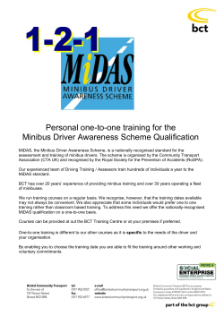 Personal one-to-one training for the Minibus Driver Awareness