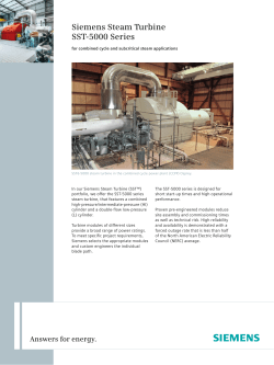 Answers for energy. Siemens Steam Turbine SST