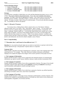2016 English LC Notes - St. Conleth`s College