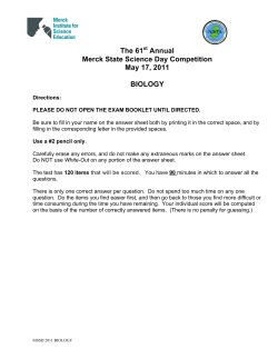 Biology Exam - State Science Day