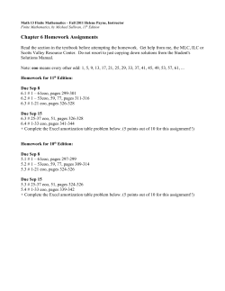 Chapter 6 Homework Assignments