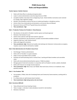 PCMS Drama Club Roles and Responsibilities