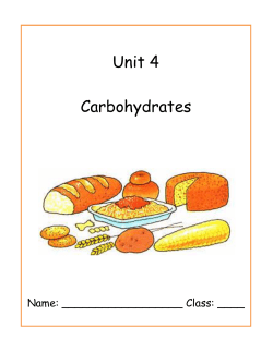 Unit 4 Carbohydrates