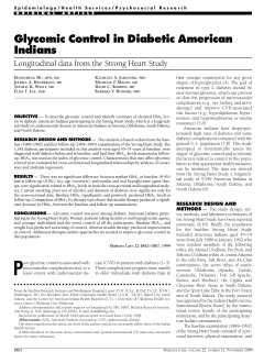 Glycemic Control in Diabetic American I ndians