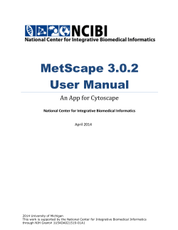 MetScape 3.0.2 User Manual