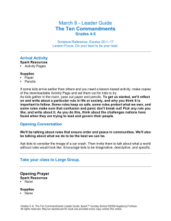 March 8 - Leader Guide The Ten Commandments