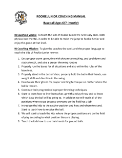 ROOKIE JUNIOR COACHING MANUAL Baseball Ages 6/7 (mostly)