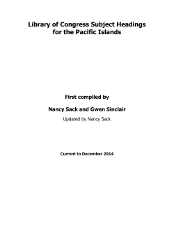 library of congress subject headings for Pacific