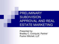 Implications of Preliminary Subdivision Approval