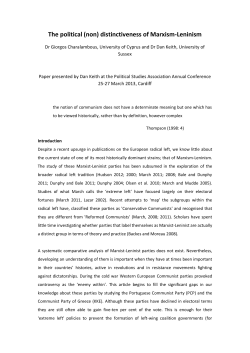 (non) distinctiveness of Marxism-Leninism