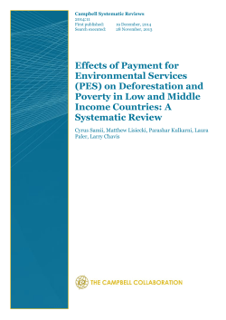 Effects of Payment for Environmental Services (PES) on