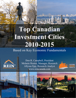 Top Canadian Investment Cities 2010-2015