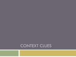 Context Clues - OCPS TeacherPress