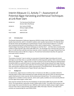 Assessment of Potential Algae Harvesting and Removal