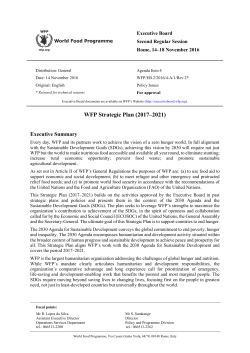 WFP Strategic Plan (2017–2021)