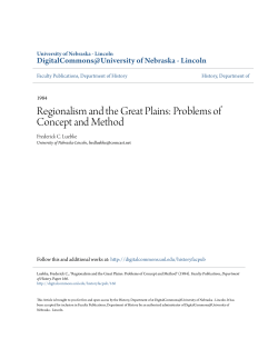 Regionalism and the Great Plains - DigitalCommons@University of